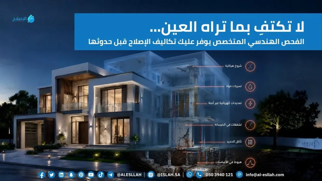الفرق بين الفحص الهندسي المتخصص والمعاينة العقارية العامة