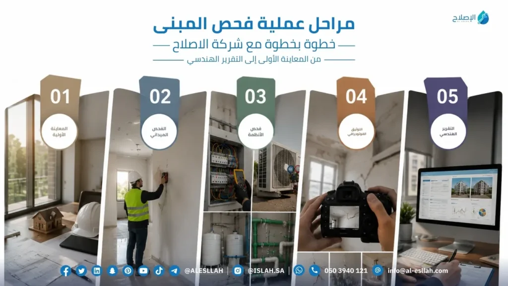 مراحل عملية فحص المبنى خطوة بخطوة
